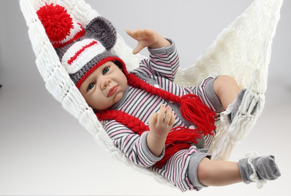 55cm New Real Touch Silicone Reborn Boy Baby Doll Toy Newborn Babies Dolls Play House Early Education Toy Birthday Gift Present