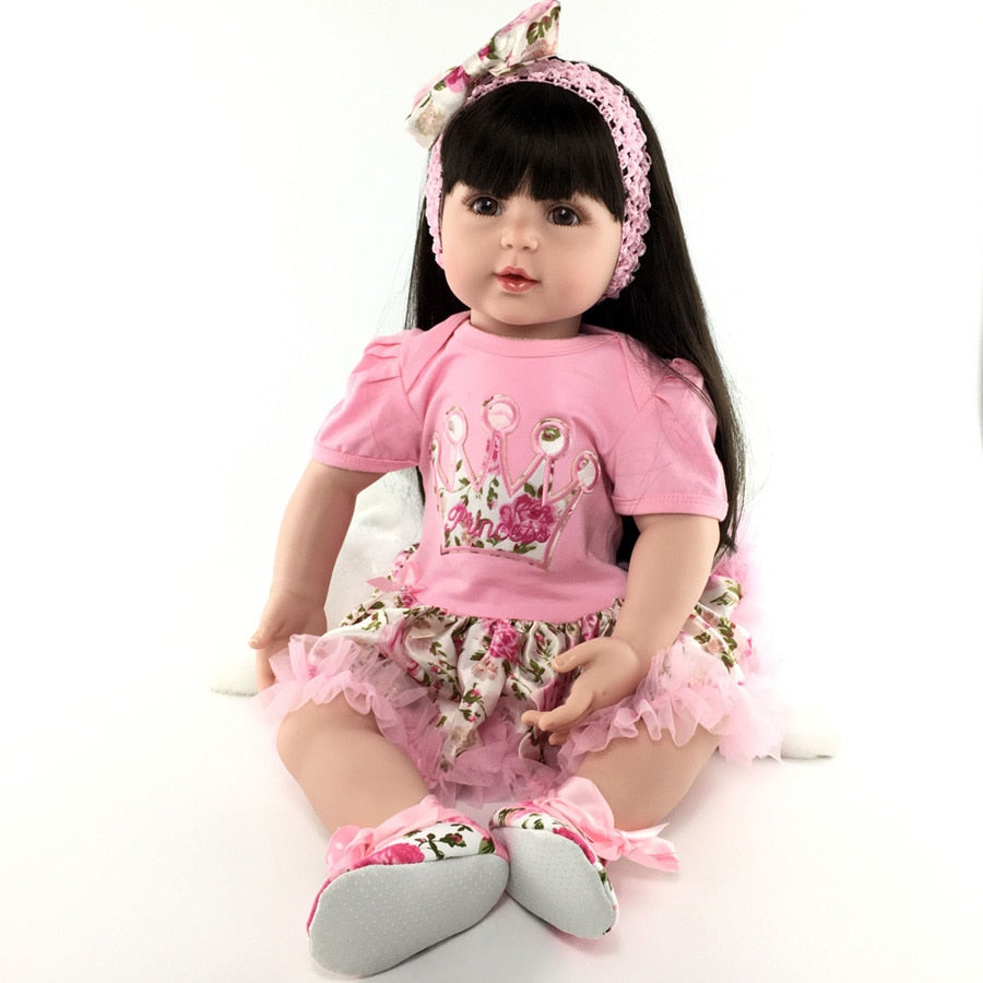 55cm Silicone reborn baby doll play house princess doll lifelike birthday gifts present collectable dolls bedtime vinyl doll toy