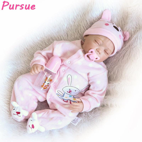 Pursue New 22"/55cm Baby Reborn Sleep Dolls Reborn Toddler New Diy Fairy Dolls for Girls Learning Toys bebe Reborn Real for Sale