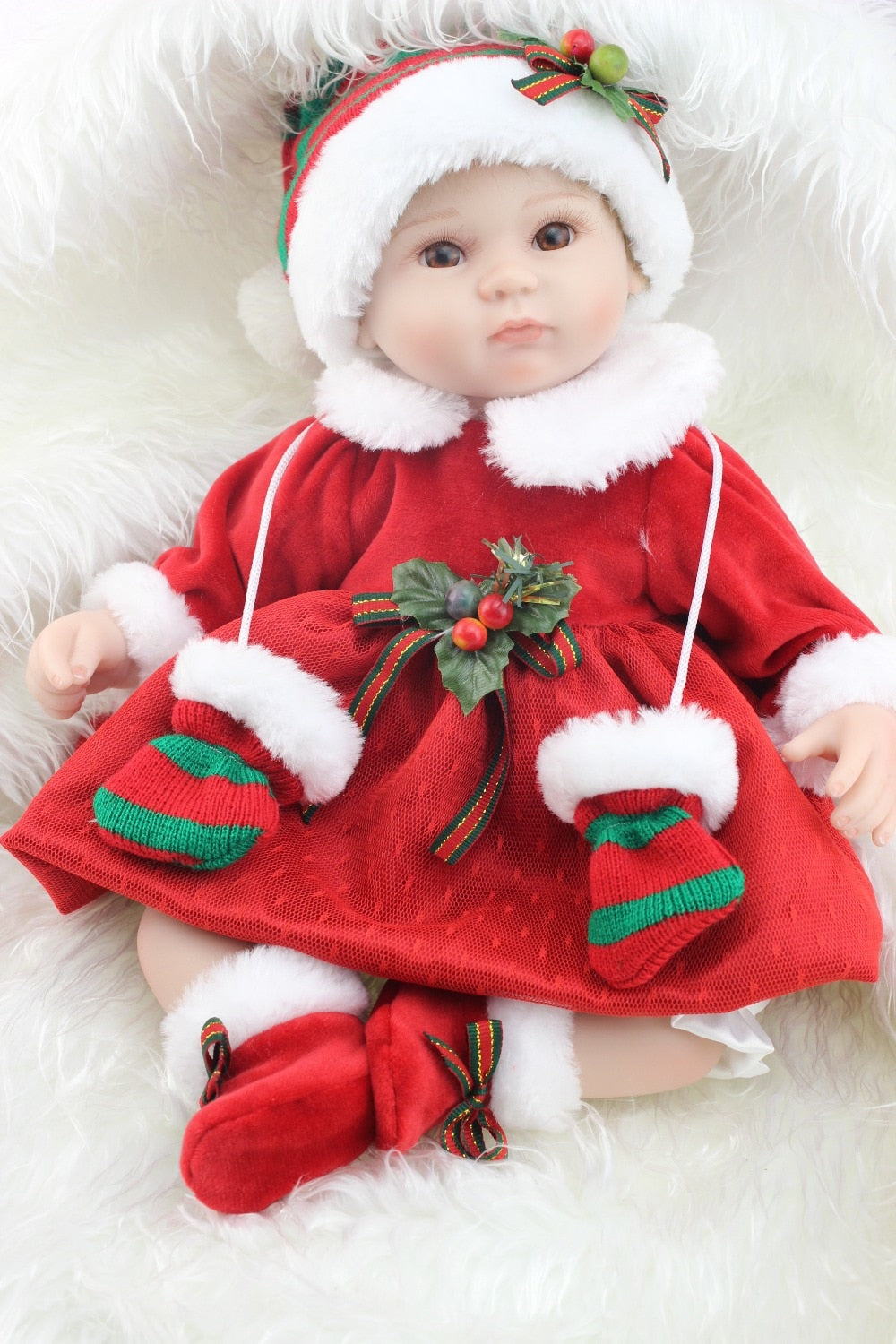 18inches lifelike reborn baby soft silicone vinyl real touch doll lovely newborn baby 17inch Christmas doll or toys