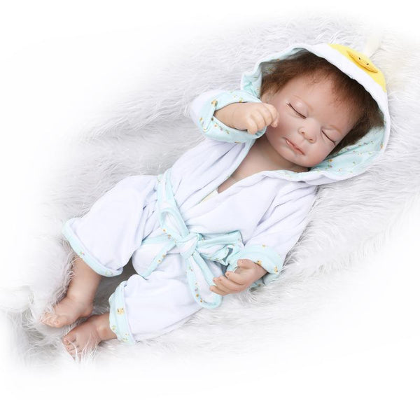 50cm Full body silicone reborn baby doll toys play house newborn boy babies brithday present bedtime sleep toy bathe shower toy