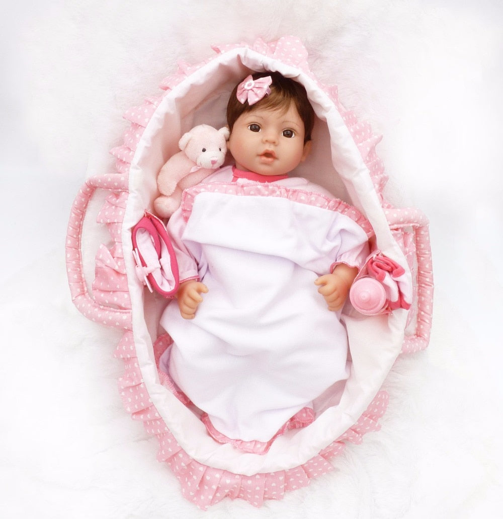 55cm Silicone Reborn Baby Doll Toys 22inch Princess Toddler Girls Babies Dolls With Accessory Birthday Gift Fashion Xmas Present