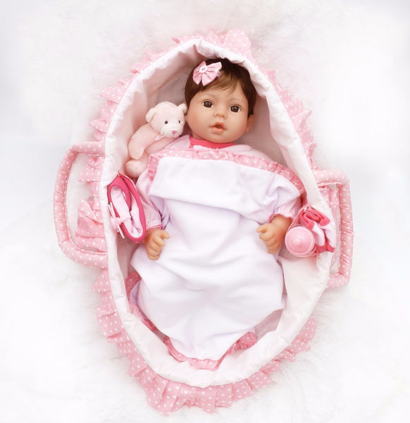 55cm Silicone Reborn Baby Doll Toys 22inch Princess Toddler Girls Babies Dolls With Accessory Birthday Gift Fashion Xmas Present
