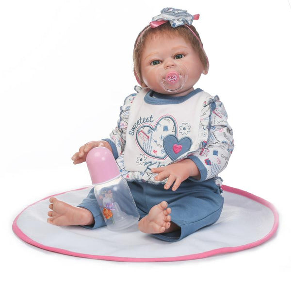 50cm Full Body Silicone Reborn Babies Doll Toys Lifelike  Newborn Princess Girl Baby Doll Kids Birthday Gift Bathe Toy