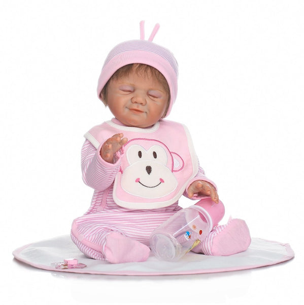 50cm Full Body Soft Silicone Reborn Sleeping Babies Doll Toys 20inch Newborn Princess Smile Girl Baby Doll Lovely Birthday Gifts