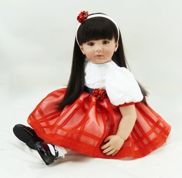60cm Silicone Vinyl Reborn Like Real Baby Doll Toy 24inch Princess Toddler Girl Babies Doll Lovely Child Birthday Gift Present