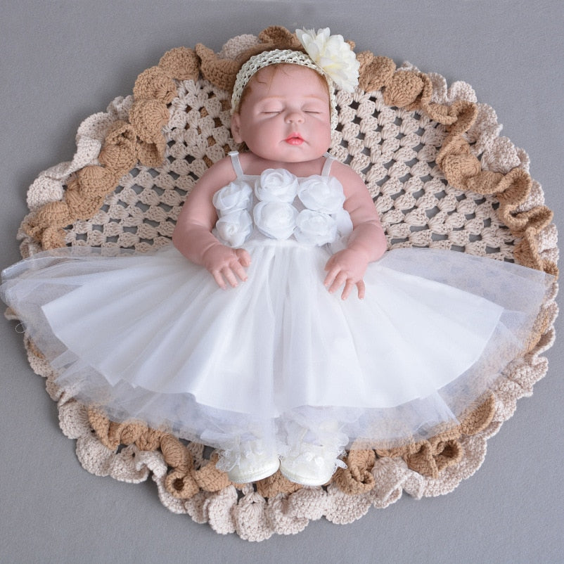 55cm Full body silicone reborn baby doll toys lifelike sleeping reborn princess girl babies brithday gifts bathe toy kids boneca