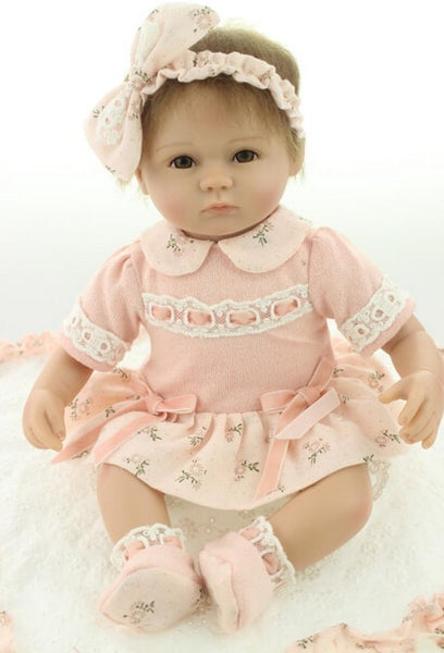 Hot Silicone reborn baby doll toys for girl, lifelike 45cm reborn babies play house toy  child birthday gift  brinquedods