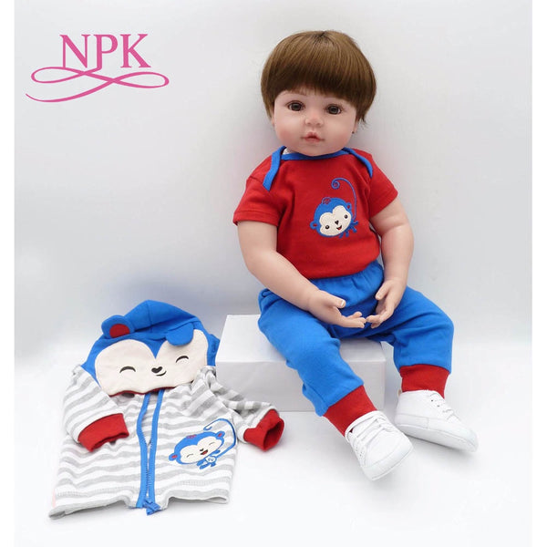 NPK 56cm about 22 '' inch silicone limbs and cloth body baby reborn dolls best children Early education gift and playmates