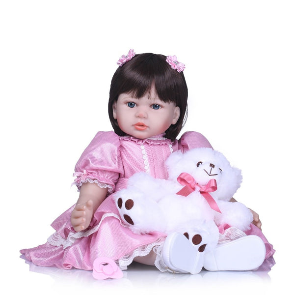 NPK Realtouch 23'' Silicone Adora Lifelike Bonecas Baby Newborn Realistic Magnetic Pacifier Bebe Reborn Dolls Babies Toy