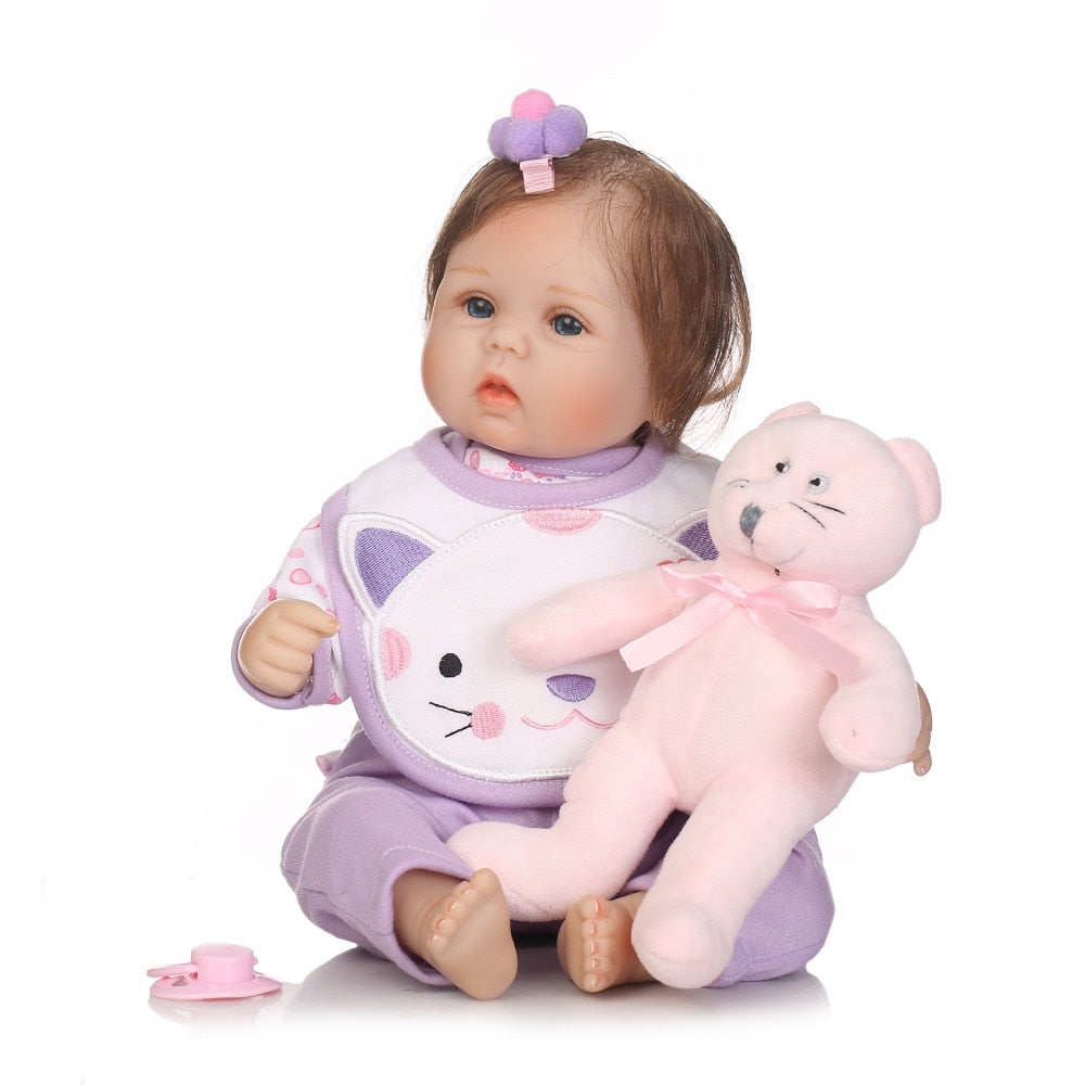 NPK 40cm Silicone Reborn Baby Doll Children Playmate Doll Live Soft Toys For Gift Bouquets For Baby Girls Bebe Reborn