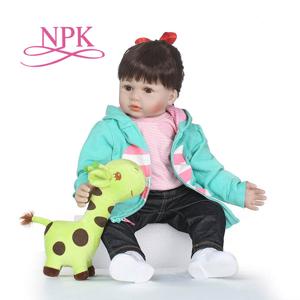 NPK New arrival Handmade Silicone vinyl adorable Lifelike toddler Baby Bonecas girl kids bebe doll reborn menina de silicone