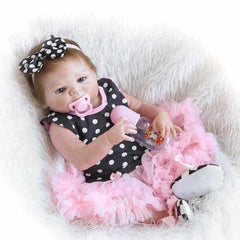 NPK 22 Inch Silicone Reborn Newborn Doll Toy Realistic Baby Dolls for Kids Playmat Gift BM88