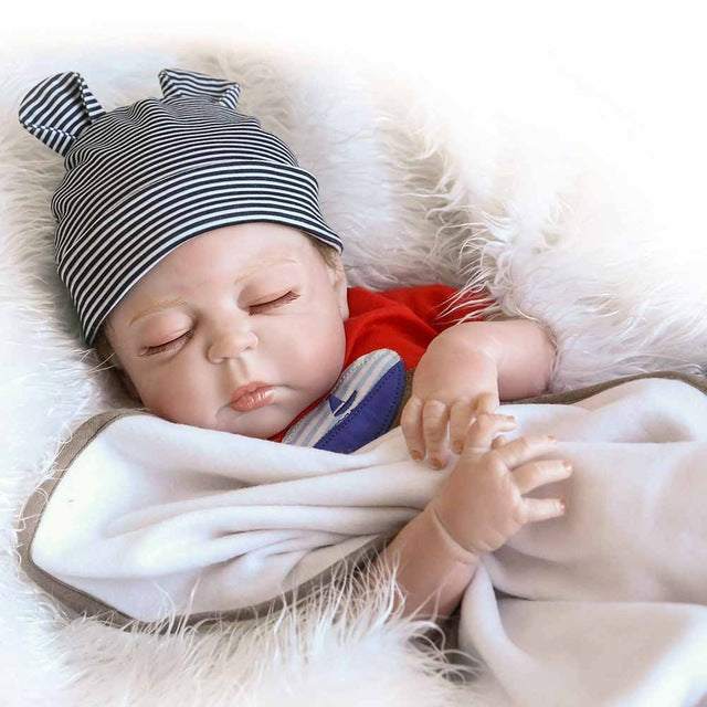 NPK 22 Inch Silicone Reborn Newborn Doll Set Realistic Boy Baby Dolls for Kids Playmat Birthday Gift BM88