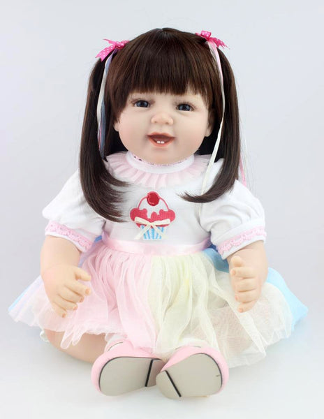 55cm New Born Baby Soft Silicone Reborn Baby Doll Girl Toy 22" High-end Girl Gift Toy Clothing Model