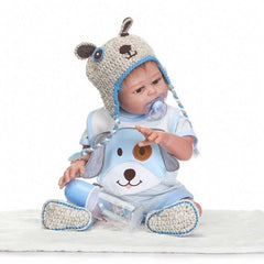 NPK 18 Inch Lifelike Reborn Baby Doll With Clothes Silicone Newborn Dolls Kit for Kids Playmat Toy BM88
