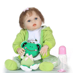 56CM/22inch Vinyl Jointed Reborn Doll Lifelike Baby Dolls for Kids Playmate Christmas Gift BM88