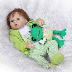 56CM/22inch Vinyl Jointed Reborn Doll Lifelike Baby Dolls for Kids Playmate Christmas Gift BM88