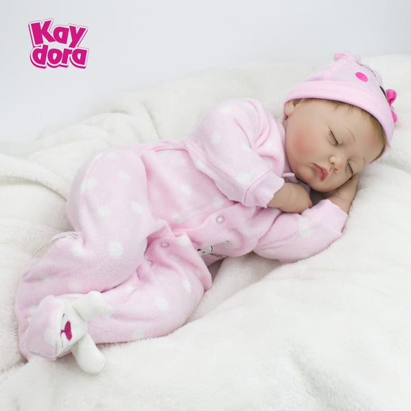 22 inch 55cm Silicone Reborn Baby Dolls Alive Lifelike Sleeping Girl Real Dolls Realistic Kids Reborn Babies Kids Toys Xmas Gift