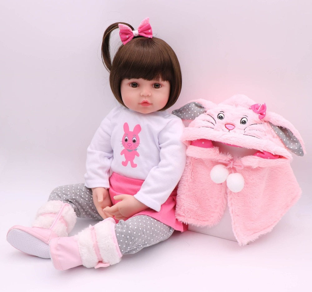 KEIUMI 24 Inch Real Looking Reborn Dolls Lifelike Soft Silicone 60 cm Newborn Babies Doll Toy For Kids Birthday Xmas Gift