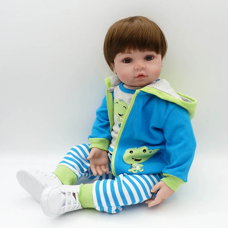 22" 55cm bebe boy reborn fake newborn babies silicone dolls for children birthday gift