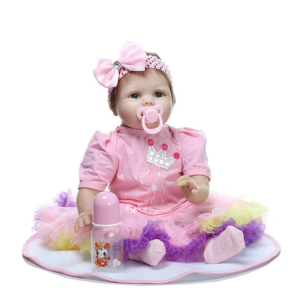 lifelike silicone reborn baby dolls pink cute newborn accompany sleeping doll Children Christmas birthday gift brinquedos toy