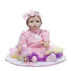 lifelike silicone reborn baby dolls pink cute newborn accompany sleeping doll Children Christmas birthday gift brinquedos toy