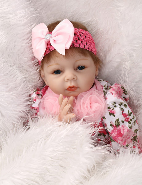 55cm Silicone reborn baby dolls toys for girl simulation soft newborn baby doll child  present gifts early education bedtime toy
