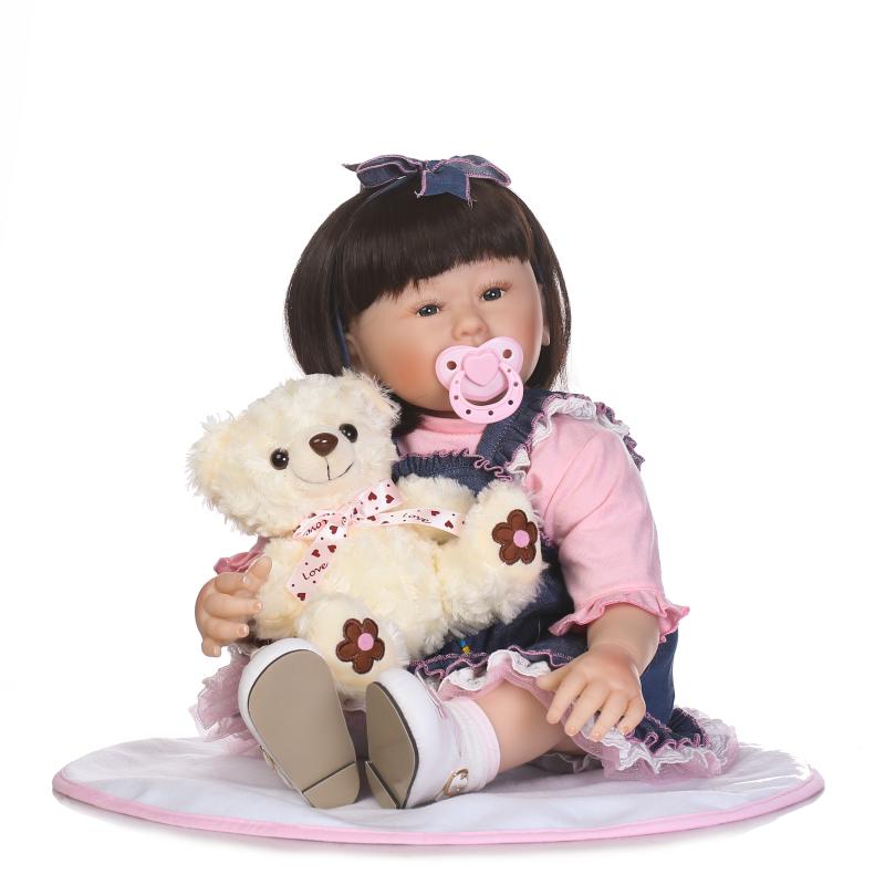 55cm Soft Silicone Reborn Baby Doll Toys Toddler Baby-Reborn Dolls For Girls Birthday Gift Newborn Real Doll Play House Toy