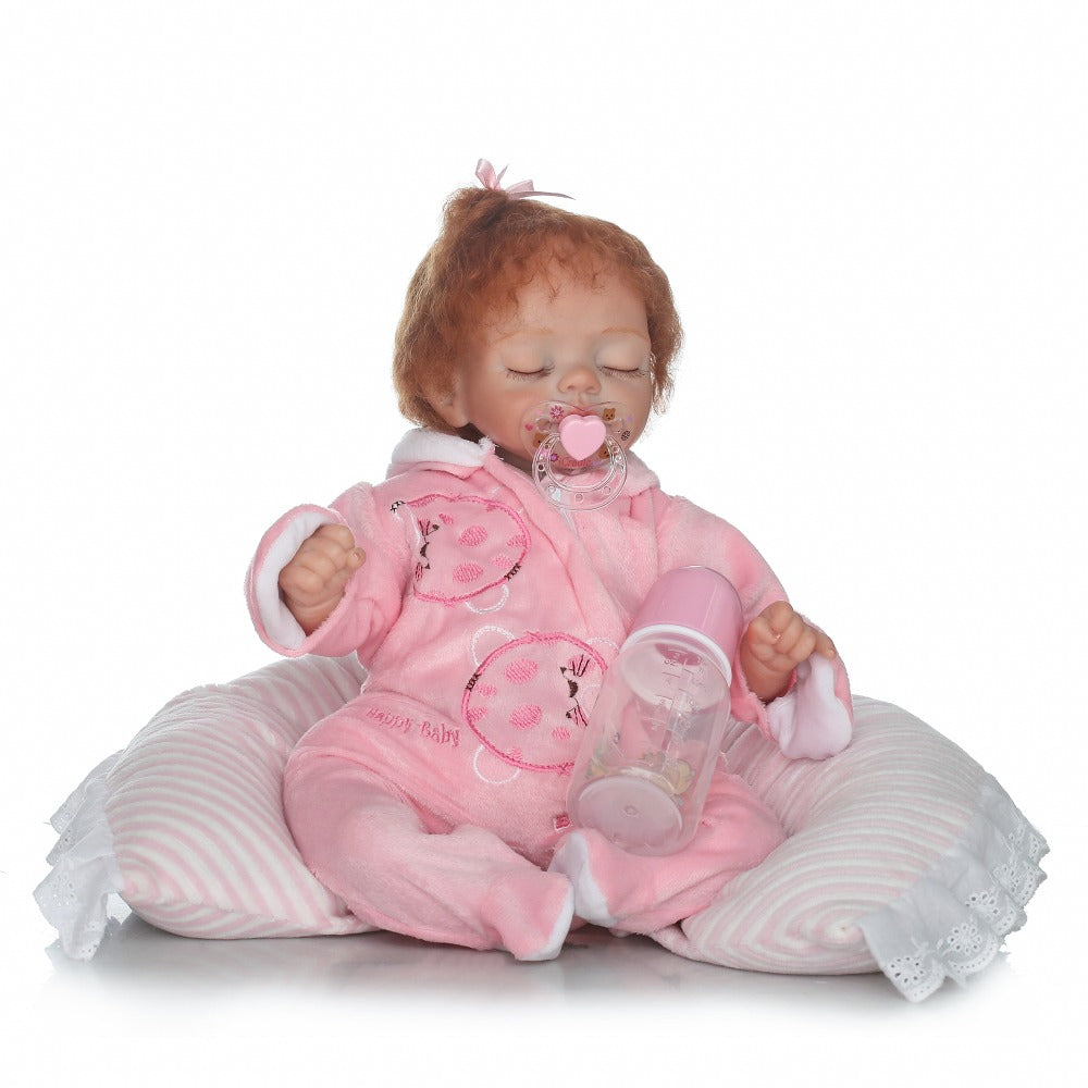 NPKCOLLECTION More Realistic 17" Silicone Vinyl Real Soft Touch Reborn Baby New Design Children Playing Toy Christmas Sweet Baby