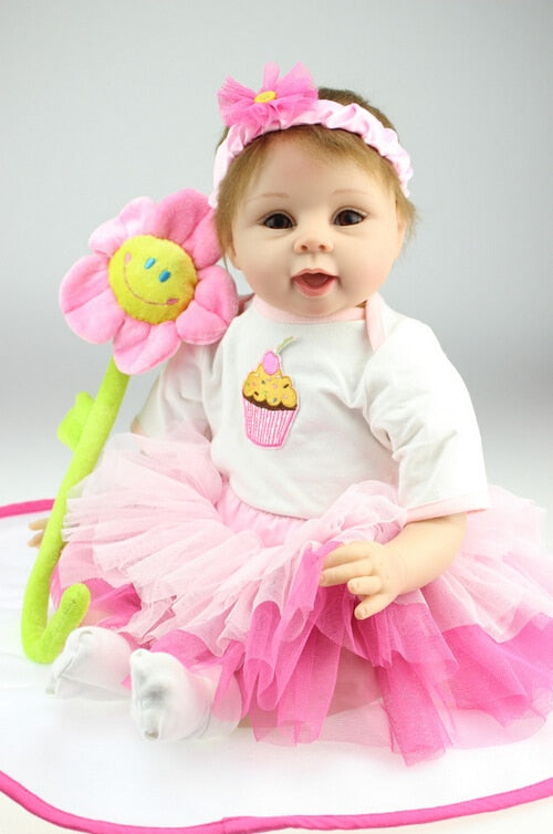 Hot Silicone reborn baby dolls, gift for kid, play house pink american girl like real baby brinquedos baby reborn doll babies