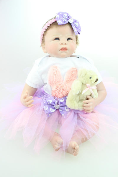 About 55cm Silicone reborn baby dolls toy handmade lifelike Christmas gift brinquedos for children kids