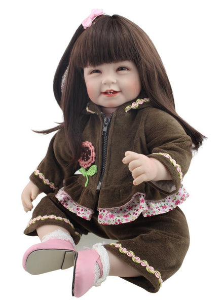 About 22'' Silicone reborn baby dolls lifelike accompany sleep girl reborn babies dolls Christmas birthday gift brinquedos