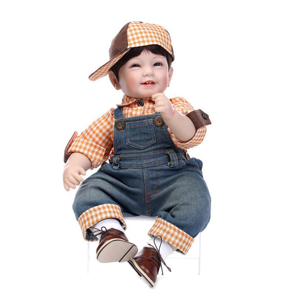 Silicone reborn baby dolls lifelike accompany sleep handsome boy reborn babies dolls Christmas birthday gift brinquedos for kids