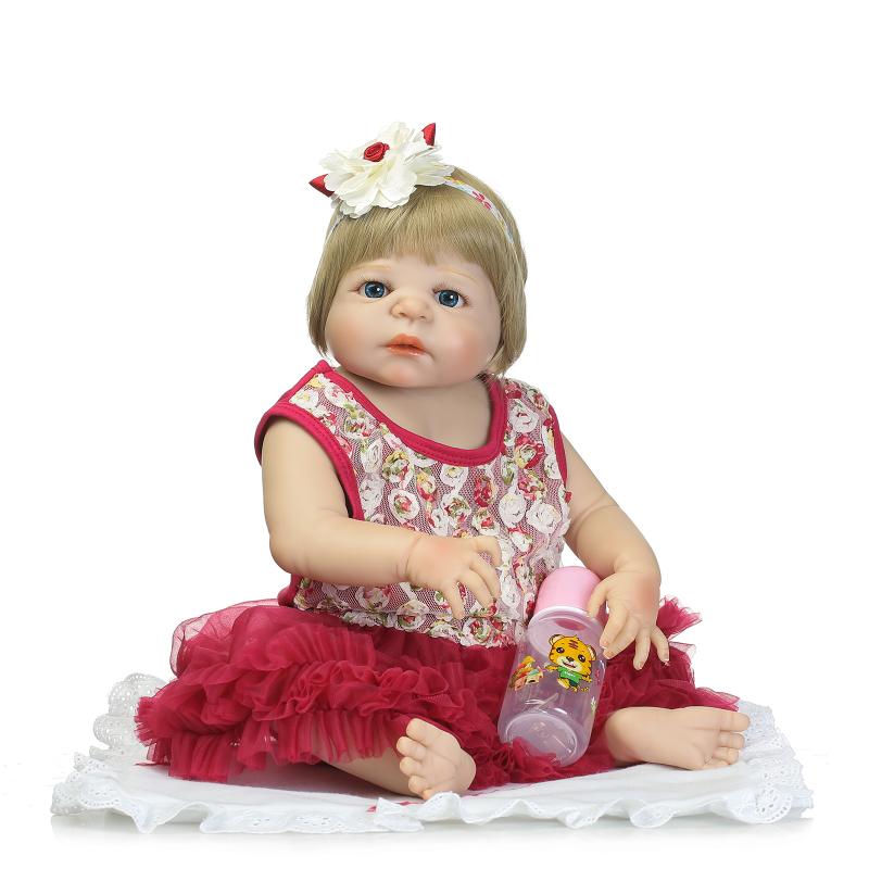 Full silicone vinyl reborn baby doll toys NPK brand 22" girl reborn babies fashion real born