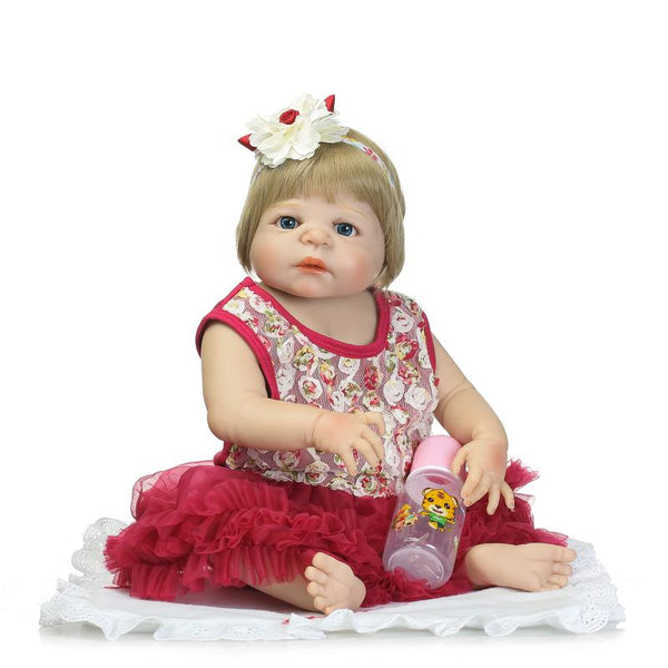 Full silicone vinyl reborn baby doll toys NPK brand 22" girl reborn babies fashion real born