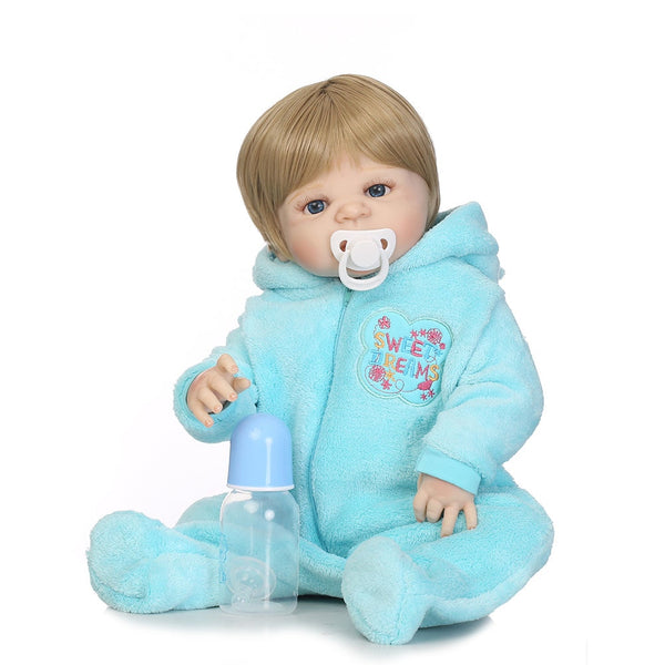 56cm Reborn Doll Full Body Vinyl Jointed Lifelike Baby Kids Playmate Photography Props NSV775