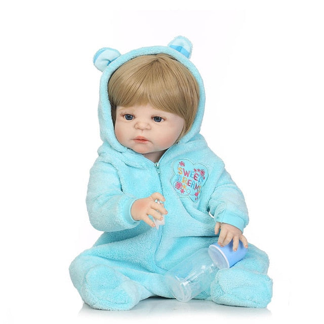 56cm Reborn Doll Full Body Vinyl Jointed Lifelike Baby Kids Playmate Photography Props NSV775