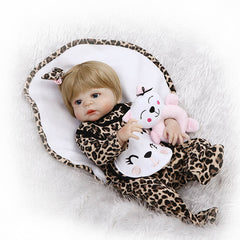 56CM Silicone Reborn Dolls Lifelike Jointed Baby Girls Toy Simulation Christmas Gift BM88