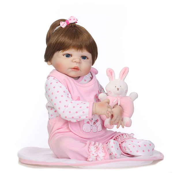 56CM Slicone Baby Jointed Reborn Dolls Lifelike Princess Girls Toy Photography Props Early Education Toys FJ88
