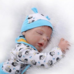 NPK 56cm Silicone Boy Baby Newborn Doll Set Lifelike Reborn Dolls for Kids Playmate Gift FJ88