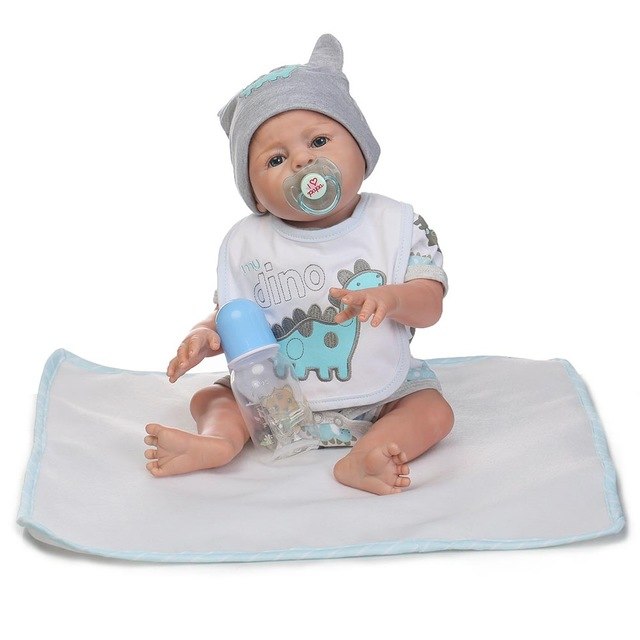NPK 18 Inch Reborn Newborn Doll Set Silicone Lifelike Boy/Girl Baby Dolls Kit for Kids Playmat Toy FJ88
