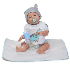 NPK 18 Inch Reborn Newborn Doll Set Silicone Lifelike Boy/Girl Baby Dolls Kit for Kids Playmat Toy FJ88