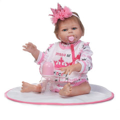 NPK 18 Inch Reborn Newborn Doll Set Silicone Lifelike Boy/Girl Baby Dolls Kit for Kids Playmat Toy FJ88
