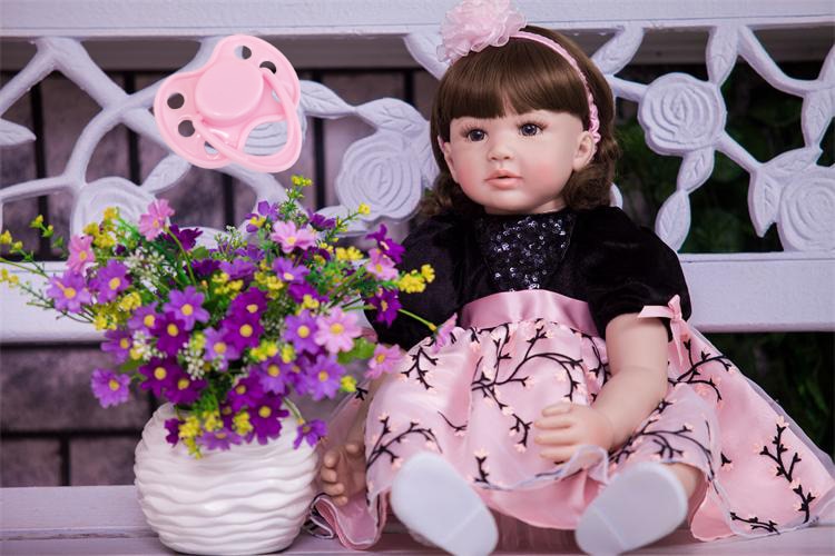 60cm Silicone Reborn Baby Doll Toys 24inch Vinyl Princess Toddler Babies Dolls Kids Birthday Present Girls Bonecas Brinquedos