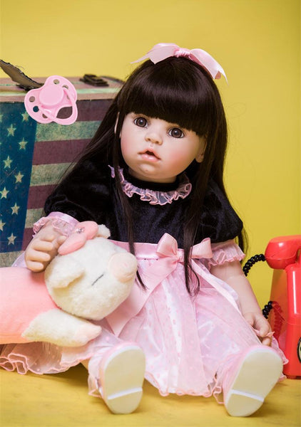60cm Silicone Reborn Baby Doll Toys Like Real 24inch Vinyl Princess Toddler Babies Dolls Kids Birthday Present Girls Bonecas