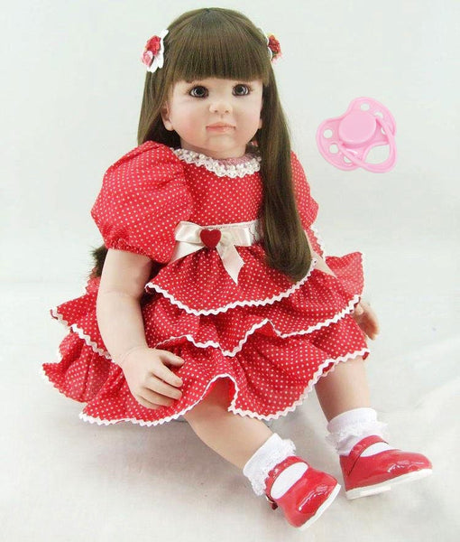 Lovely Silicone Reborn Babies Doll Toy 60cm Princess Toddler Girl Baby Doll Girl Brinquedos Fashion Birthday Gift Play House Toy