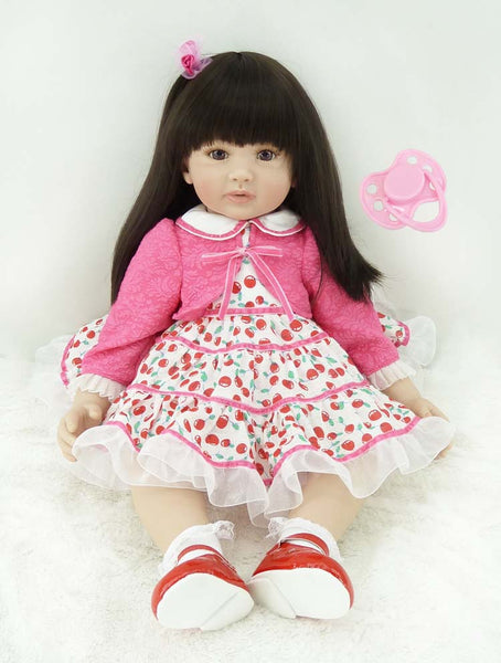 60cm Lifelike Silicone Vinyl Reborn Baby Princess Doll Toys Girl Play House Brinquedos Toy Child Kids Birthday Christmas Gifts