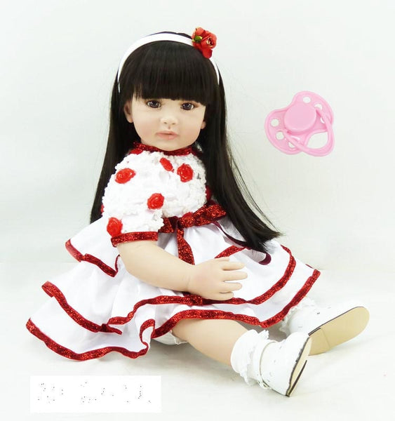 60cm Silicone Vinyl Reborn Baby Doll Toy Lifelike 24inch Princess Toddler Girl Babies Doll High Quelity Birthday Gift Present
