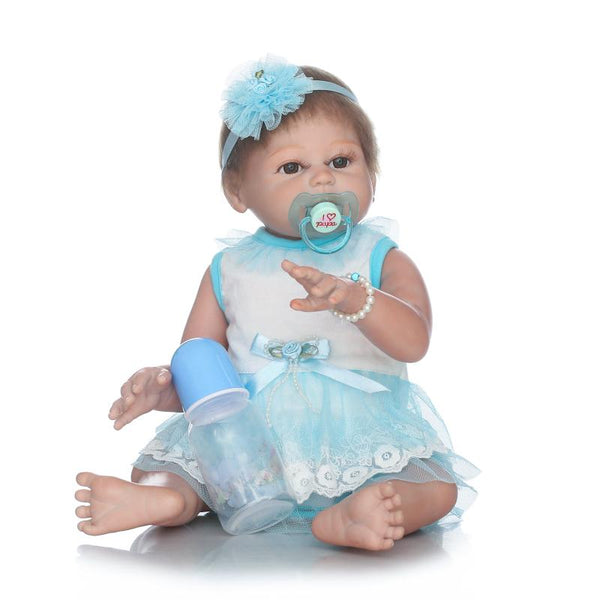 New Full Silicone Reborn Baby Girls Dolls Lifelike Newborn Girl Babies Doll For Child Bathe Shower Bedtime Toy Doll Collection